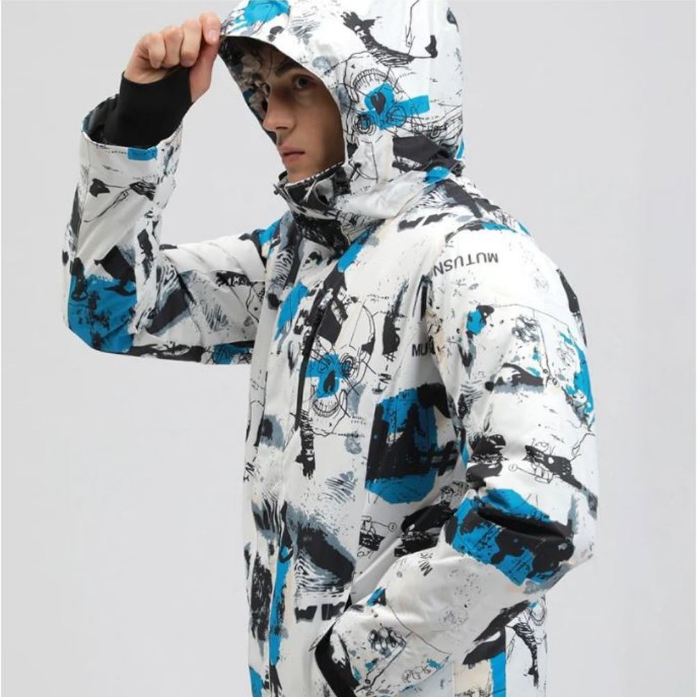 Mutusnow Extreme Series Waterproof Snowboard Ski Jacket Men's M Blue Hooded NEW